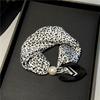 Thin Pearl Necklace with Magnetic Clasp, Lazy-style Silk Scarf, Women's Pendant Scarf, Collarbone Chain
