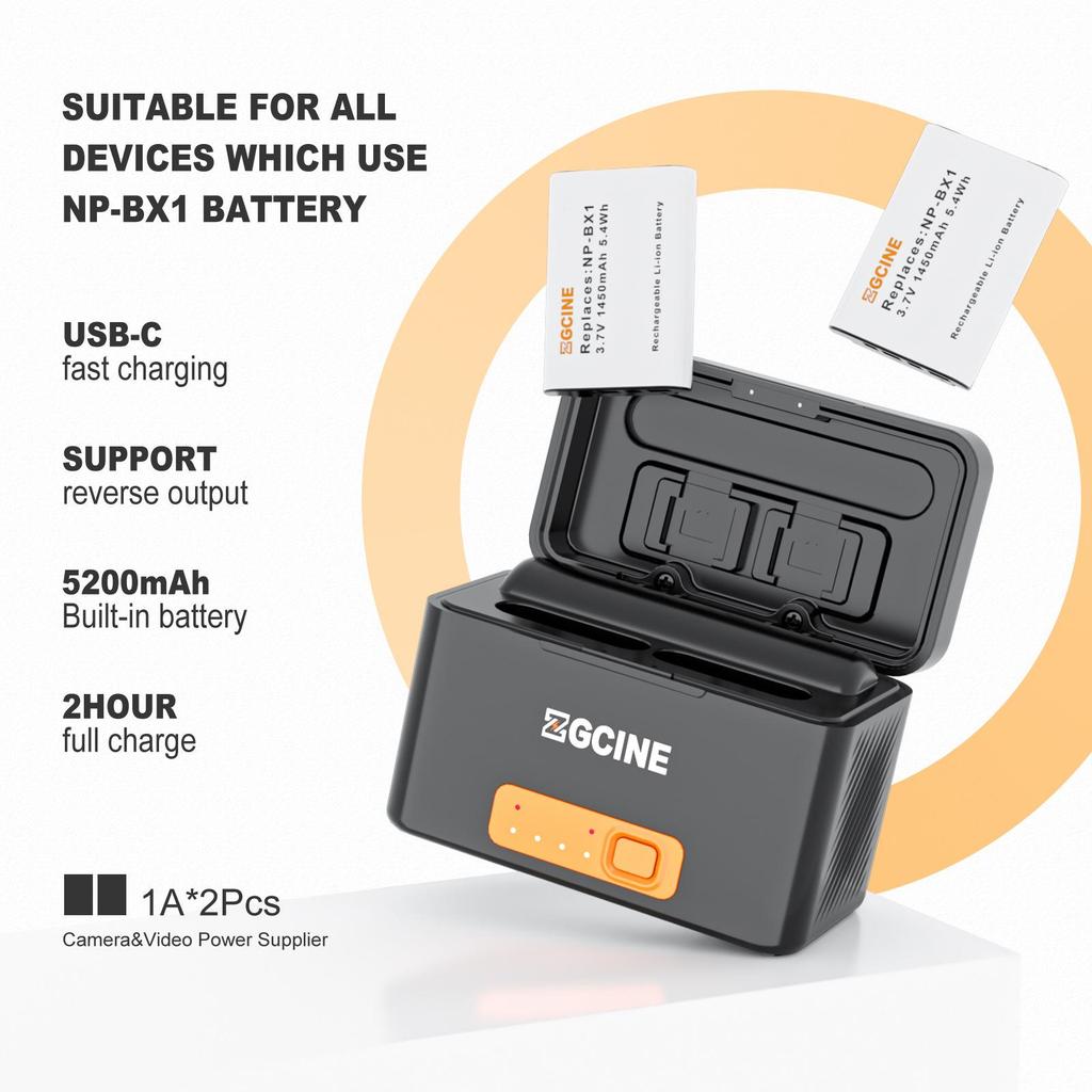 ZGCINE Shadow Little Energy BX1 Battery Charging Case for Sony ZV1, RX100, RX1R, HX5