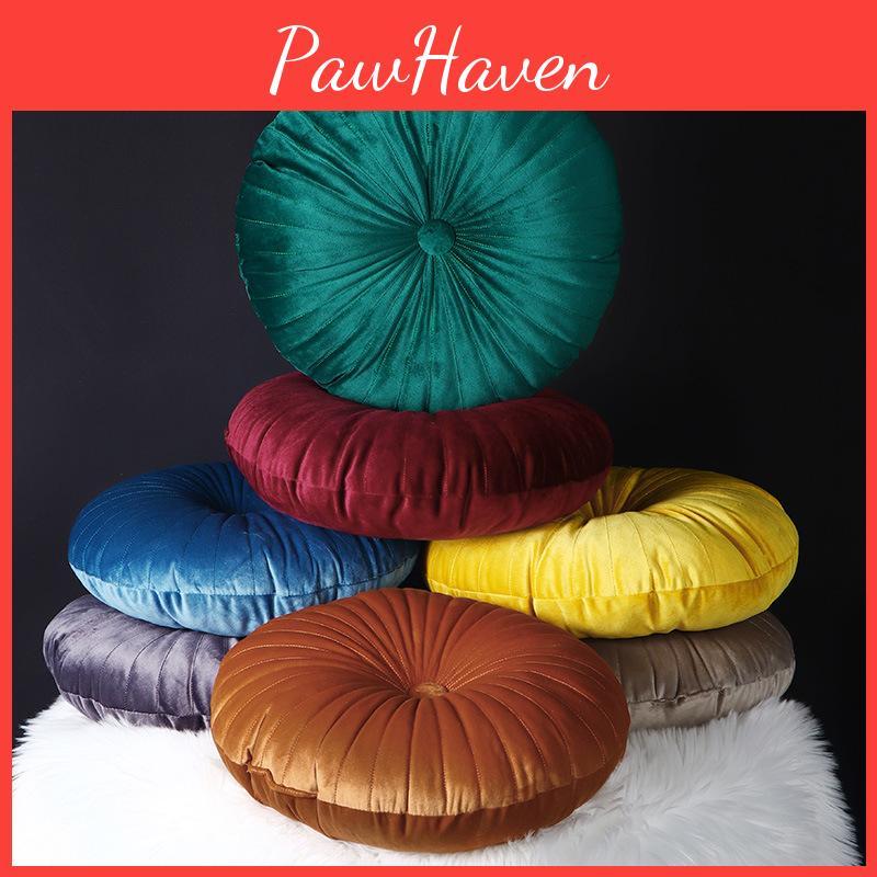 Cozy Round Pumpkin Back Seat Chair Cushion With Soft Velvet Touch And Durable Design