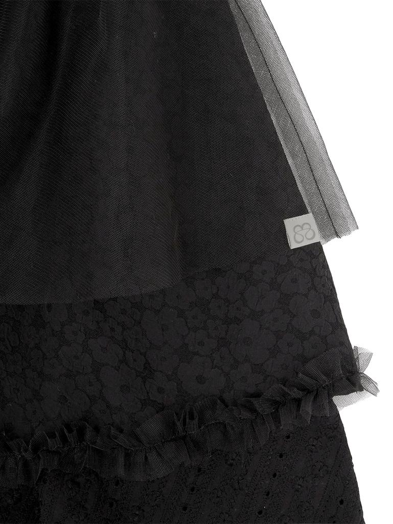 Tuomio Eyelet Tutu Skirt [Black]