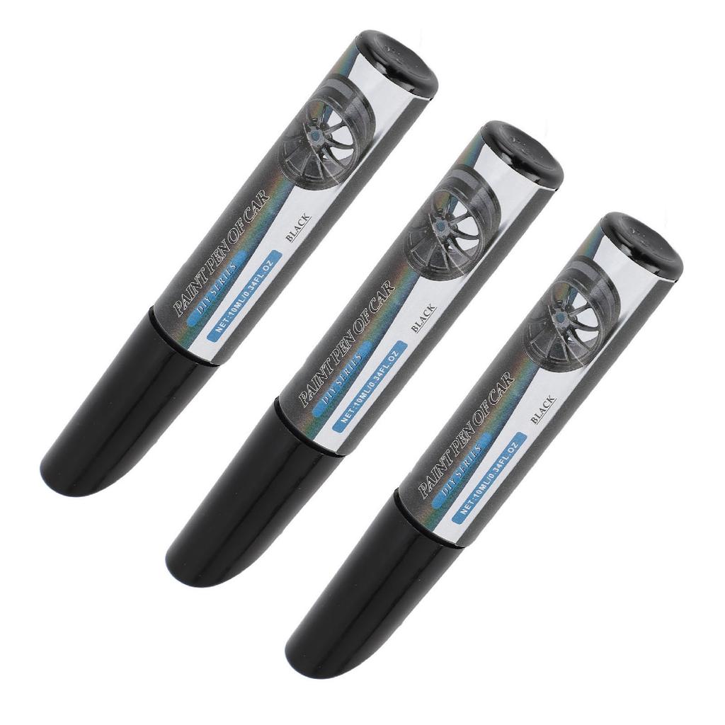 10ml 3 Stück Auto Lackstift Auto Kratzer Reparaturstift Wetterfest Automobil Reparatur Marker Stift für Autos Schwarz