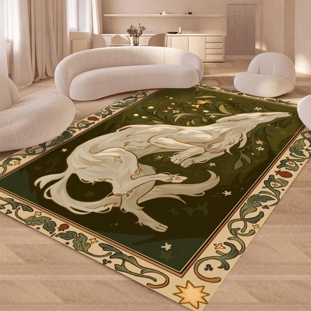 1 szt. Dywan Retro Bohemian Fox Tajemnicza Dekoracja Lisa Dywan Dark Academy Tajemniczy Dywan Domowy Wiedźmy