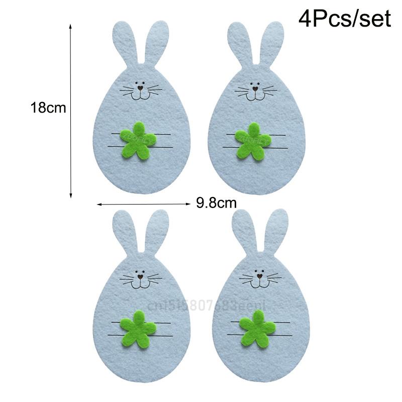 Easter Knife Fork Holder Pocket Carrot Rabbit Eggs Bunny Cutlery Bag for Easter Party Table Decor Tableware Cover Ornaments 2025