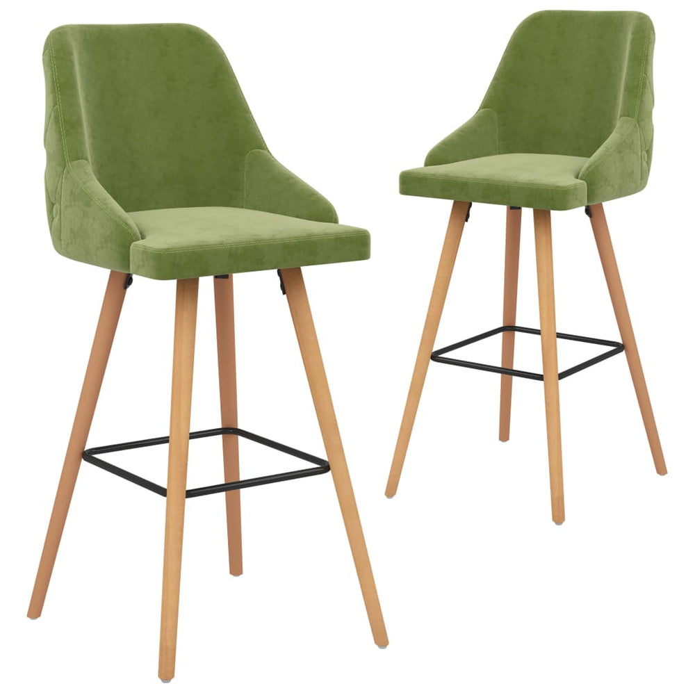 Tabourets de bar lot de 2  clair velours