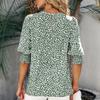 2023 Summer Loose Elegant Womens Blouse Print Short Sleeve Chiffon Shirt Women O Neck Casual Fashion Tops Female Clothing 25190