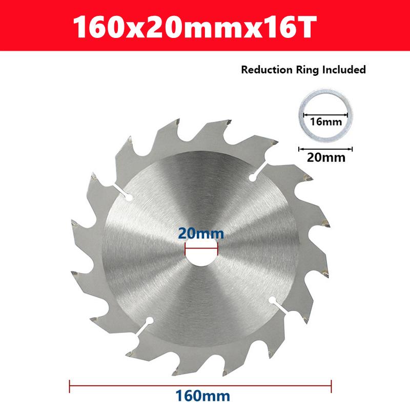 

TCT 160mm carbide woodworking saw blade 16T/24T/30T/48/60/80T, suitable for multifunctional power tools, wood cutting discs