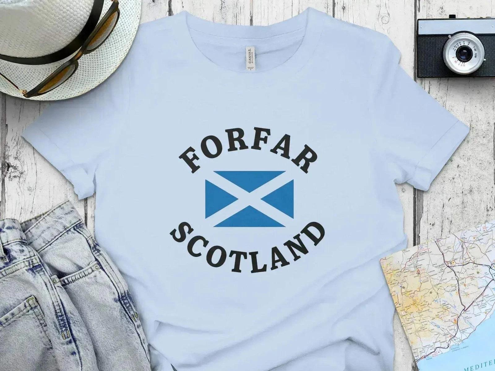 Forfar Scotland Flag Design Graphic Print T-Shirt M
