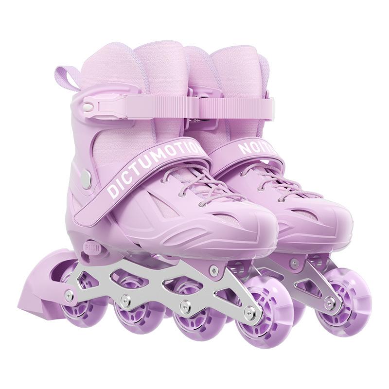 Kids' Beginner Inline Skates for Ages 6-12, Boys & Girls Single Row, Entry Level Roller & Ice Skating Shoes