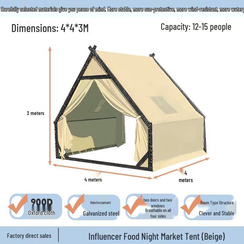 Three-Person Rainproof BBQ Dining Tent for Outdoors & Indoors