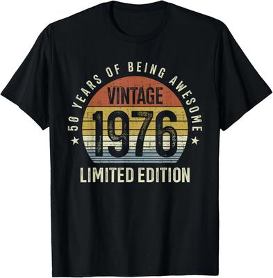 T-shirt Unisex Compleanno 50° Vintage 1976 Edizione Limitata 50 Anni Regalo