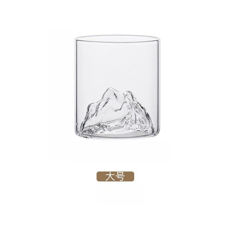 Transparent Household Whiskey Glass Simple Retro Heat-resistant Glass Snow Mountain Cup High-value Mountain Shape Wine Glass
