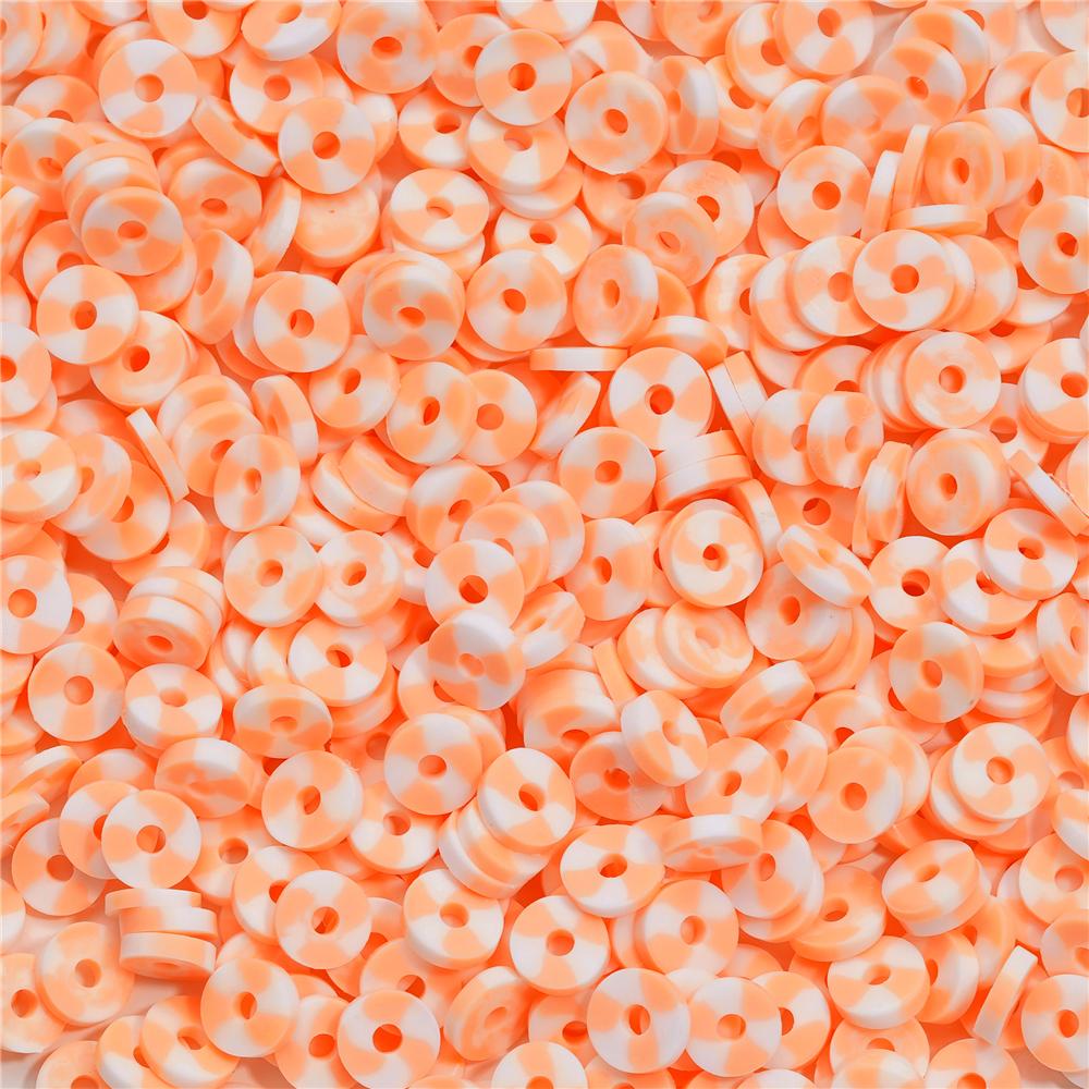 350pcs 6mm Flat Round Polymer Clay Beads Loose Spacer Beads for Jewelry Making DIY Needlework Bracelet Necklace Accessories