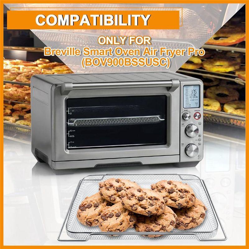 AEE4-Air Fry Basket Replacement For Breville Smart Oven Air Fryer Pro BOV900BSS, Mesh Basket BOV900 Smart Air Fry Oven,3Pcs