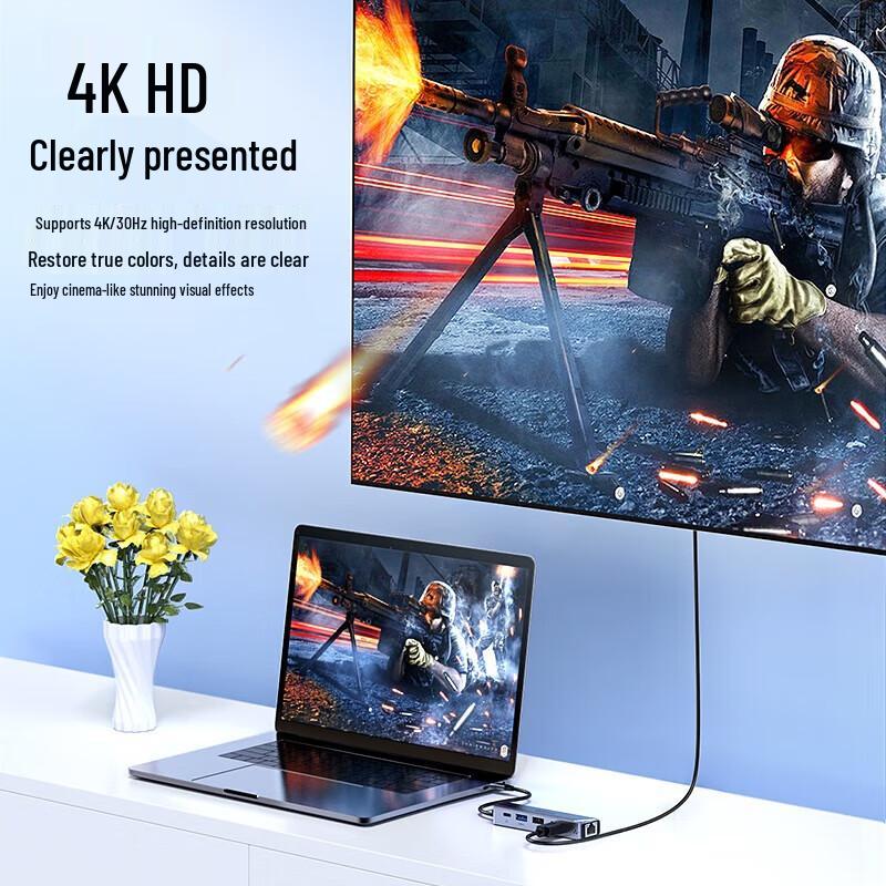 BIAZE Type-C 5-in-1 Hub with 4K HDMI & Ethernet