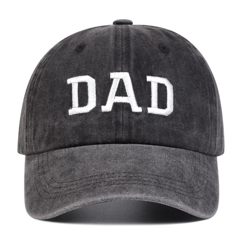 Unisex DAD MOM Stickerei mit Buchstaben Gewaschene Baseballkappen Frühling und Herbst Outdoor Verstellbare Lässige Hüte Sonnenhut