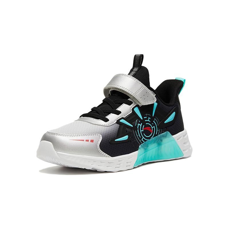 Anta Kids Sports Comfortable Versatile Non-Slip Breathable Low-Top Running Shoes Kids Sneakers Black Silver Blue 312315578-1