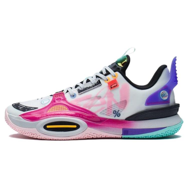 New LINING All City 10 Basketball Shoes Men's Low Top White/Pink ABAS019-G