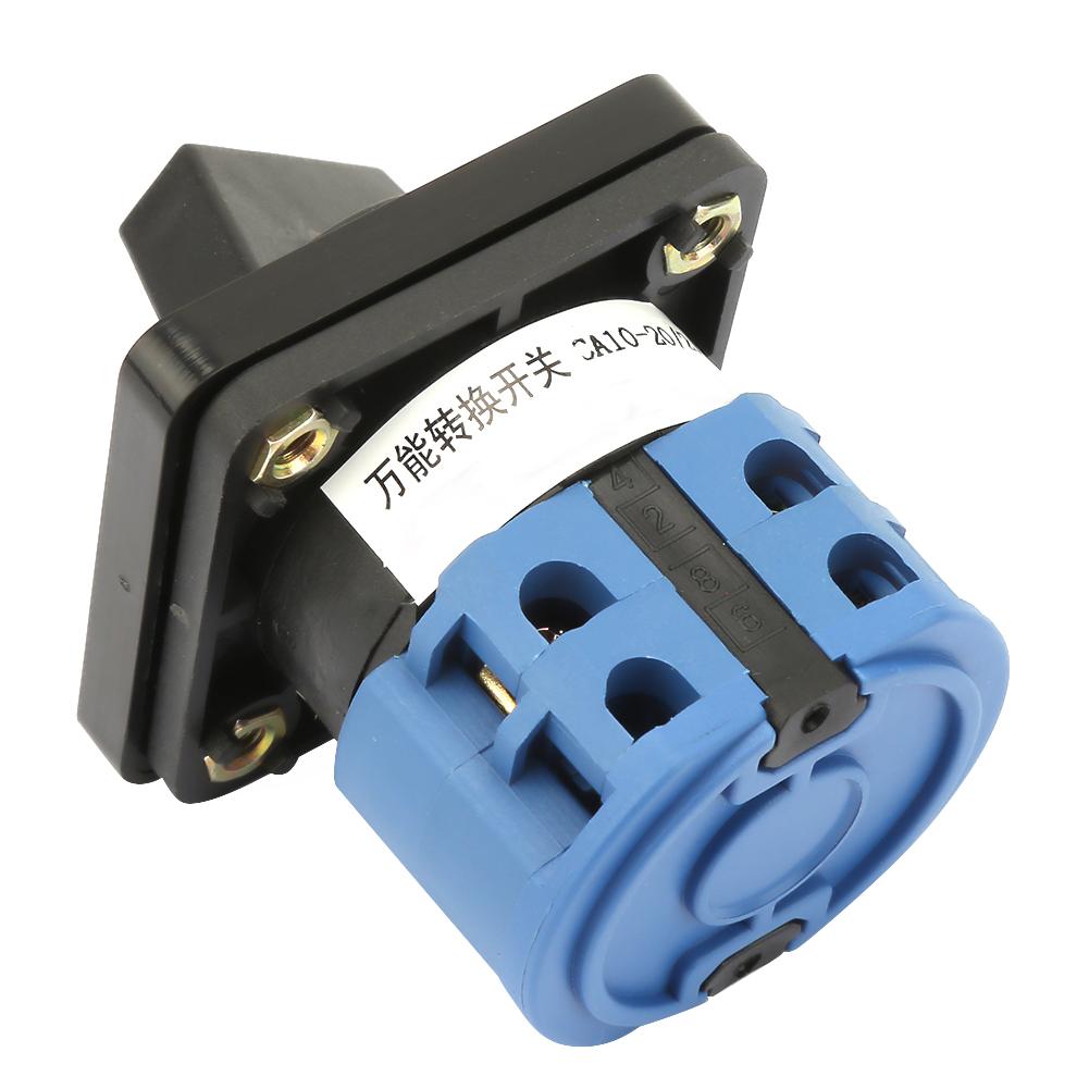 660V 20A 4-Position 2 Pole Rotary Selector  Rotary Cam Changeover Switch