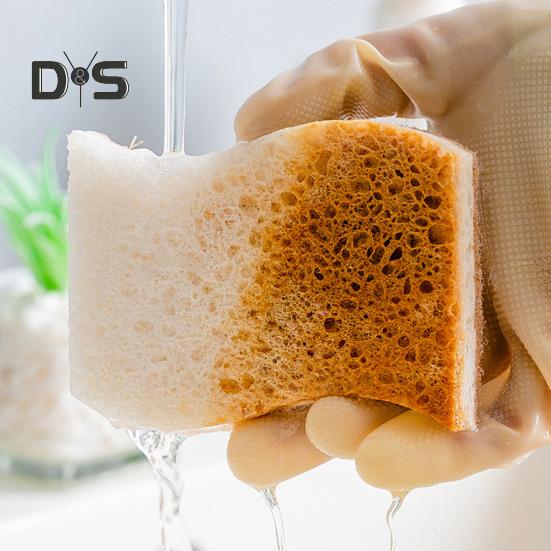 12 Stück natürlicher Küchenschwamm mit Kokosnuss-Schrubber, biologisch abbaubar, kompostierbar, Zellulose-Geschirrschwamm, unverzichtbar für die Küche zu Hause