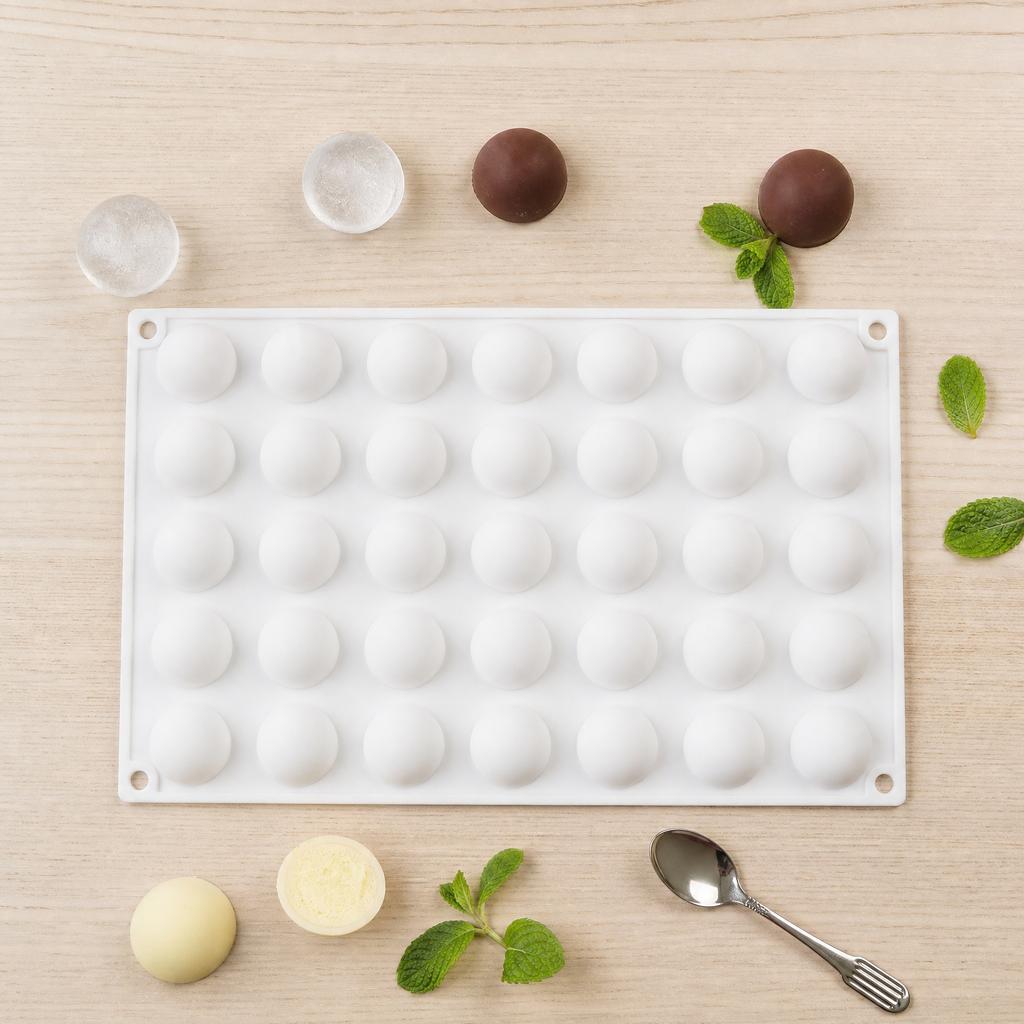 Silikon-Halbkugelform zum Backen und für die Schokoladenherstellung Lebensmittelqualität Flexibel Antihaftbeschichtet 42 Mulden Halbkreisform Kuchenformen für Desserts