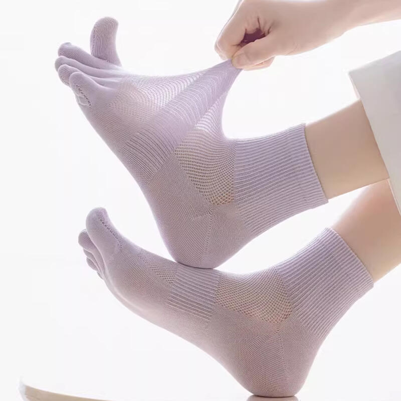 Haruyang Women s Anti-odor Mesh Toe Socks 7-Pair Set 7 sets of 1 pair of each color