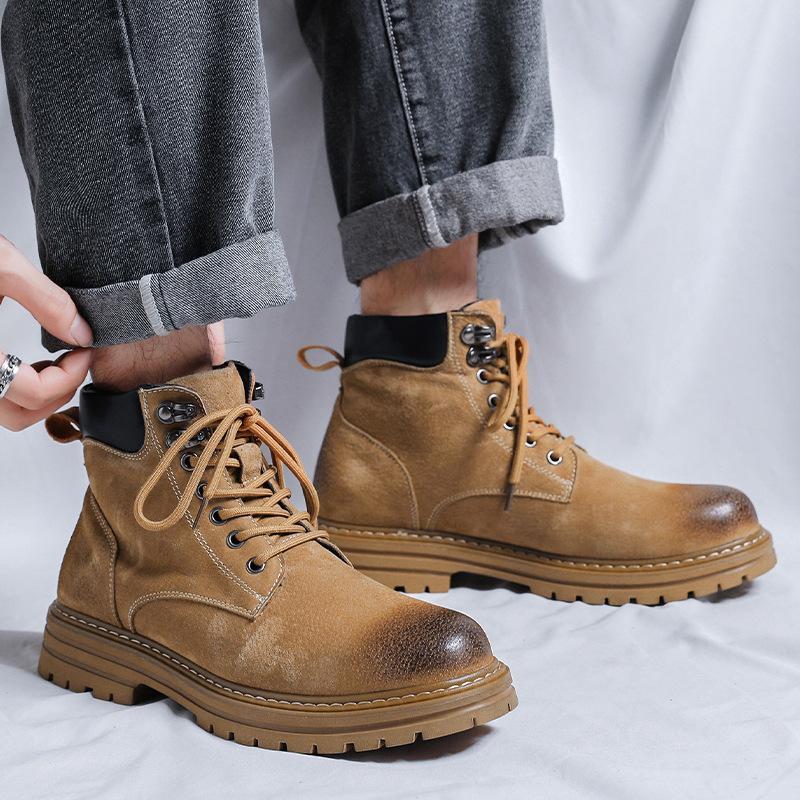 Martin boots men's mid-top men's autumn British style men's tooling rhubarb boots 6002-R