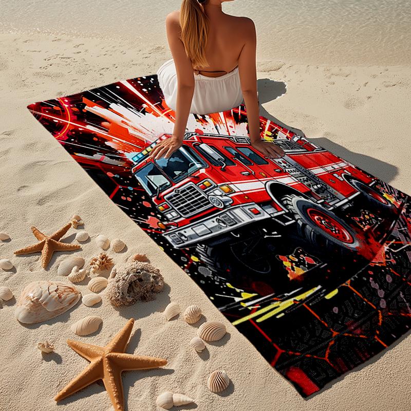 Elektrischer Monster Truck Kunst Strandtuch, Superweiche Mikrofaser, Geschenk für Sie/Ihn, Geburtstag, für Pool, Strand, Reisen, Heimdekoration Fan-Geschenke
