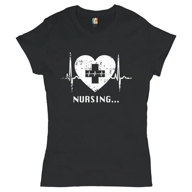 Nursing Heartbeat T Shirt CPR First Aid Medical Assistant EMT EMS Doctor Emergency Room Technician Responder Women's