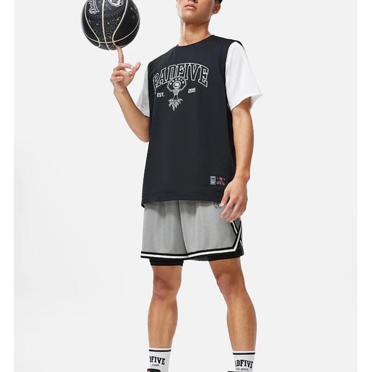 Li-Ning Anti-Series Contrast Ribbon Loose Moisture-Wicking Quick-Dry 2-In-1 Sports Shorts Men Bottoms Ultimate-Grey AKST521-2