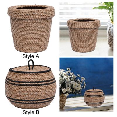 Woven Planter Basket Decorative Storage Basket for Porch Farmhouse Office