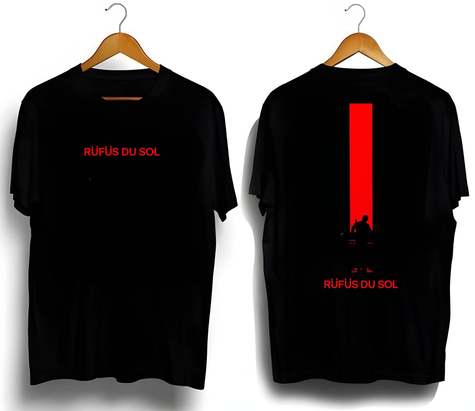 RÜFÜS DU SOL 2026 Tour Shirt, Electronic Music Band Tee, Minimalist Red Bar M