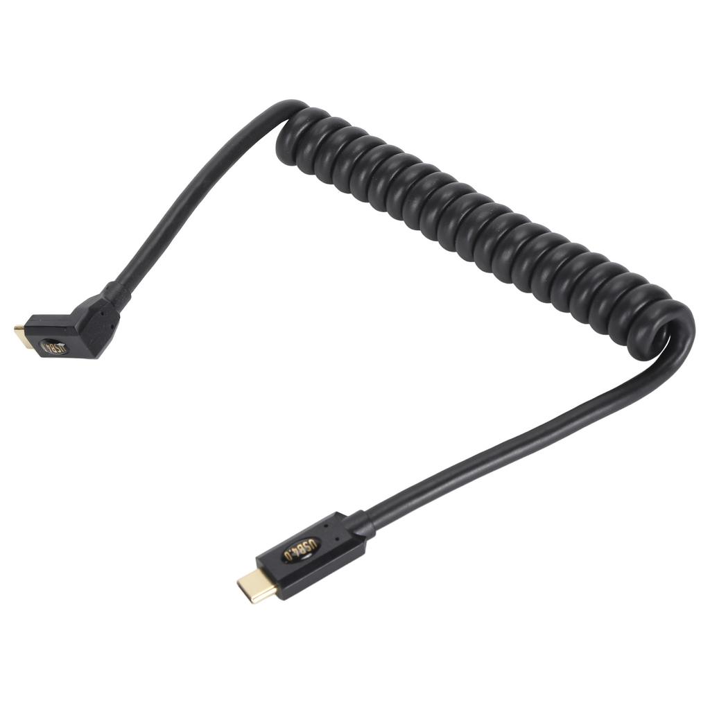 Retractable Coiled USB Type C to C Cable 3.3ft 40Gbps Supports 8K UHD Fast Charging USB 4.0 Data Syncing Wire for Laptop