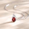 FANCIME Diamond Necklace In 14K White Gold for Featuring Ruby and July Drop Gift Perfect for and Women, Birthstone, Lab-Grown Diamonds, Pattern,
