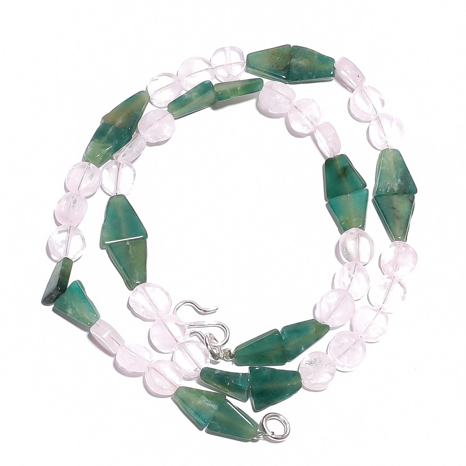 

Натуральный кристалл зеленого авантюрина, драгоценный камень, гладкие бусины, ожерелье 17 UB-4963 UB-4963