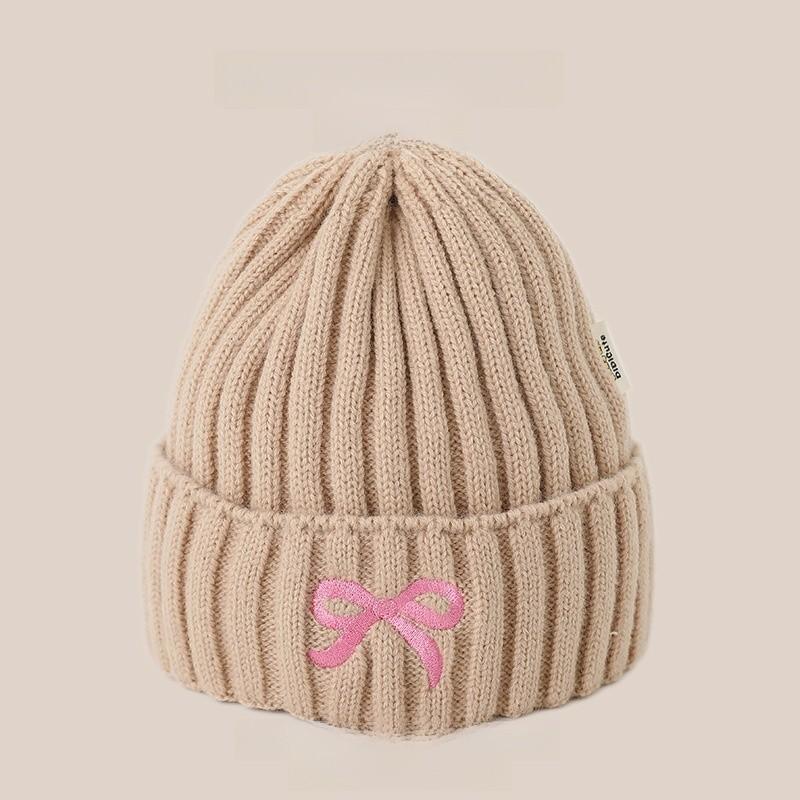 Knit Hat With Butterfly Bow For Winter Warmth And Outdoor Comfort For Women