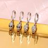 Trendy Horror Skull Earrings with Zircon Black Eyes