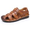 First layer cowhide sandals men's bag head summer wear casual beach shoes men's non-slip soft-soled hollow men's slippers