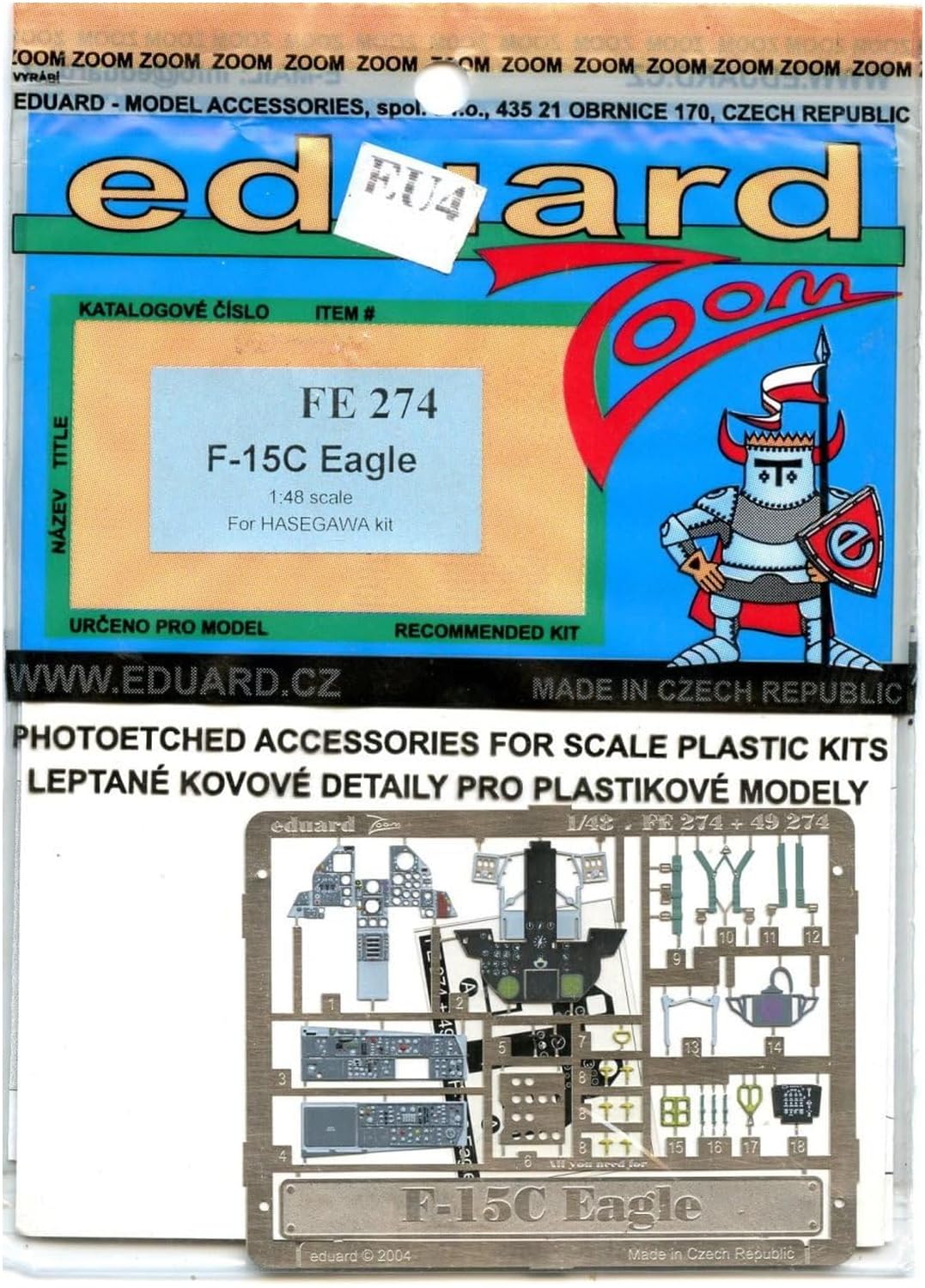 

Eduard Zoom Series McDonnell Douglas Eagle Etching Parts Plastic Model Parts EDUFE274 1/48 F-15C (for Hasegawa)