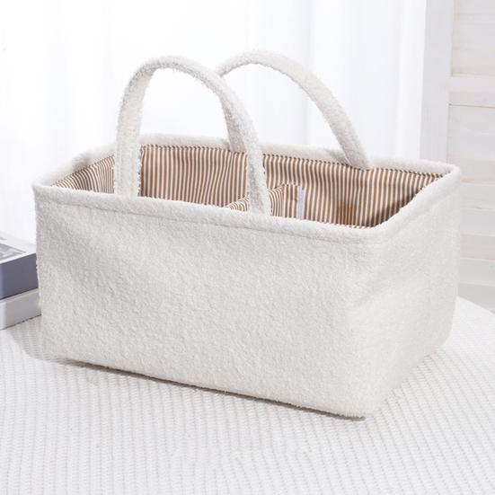 Baby Diaper Caddy Organizer Nursery Storage Basket Large Capacity Diaper Organizer with Adjustable Divider for Baby Essentials Wipes Toys