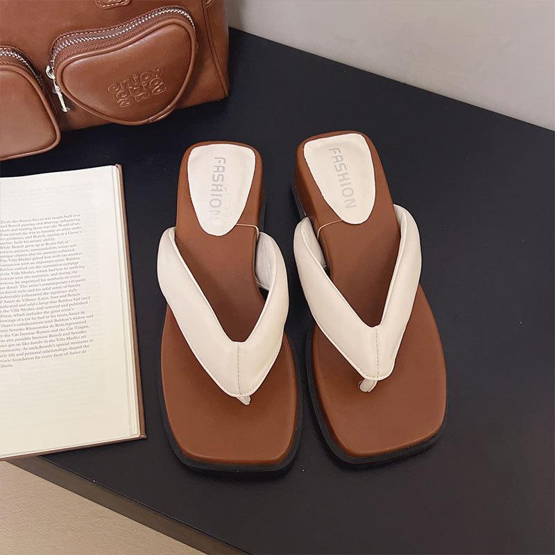 Soft bottom JX cool slippers women's summer wear new flip-flops thick bottom clip toes beach cool slippers