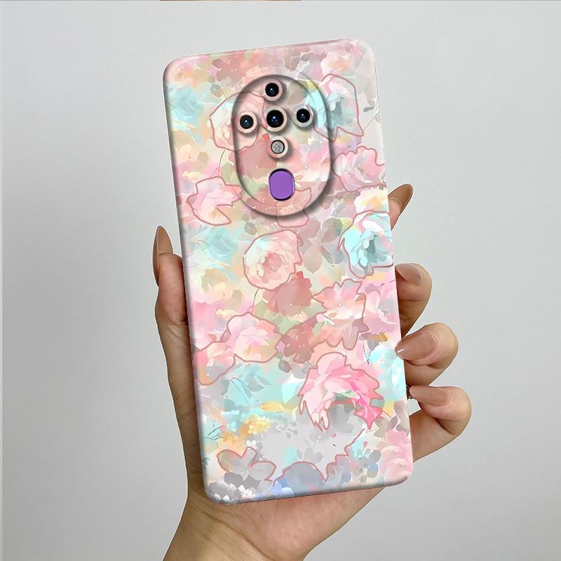For Tecno Spark 6 KE7 Case Spark6 Silicone TPU Soft Phone Casing Sweet Painted Printed Shockproof Protective Back Cover