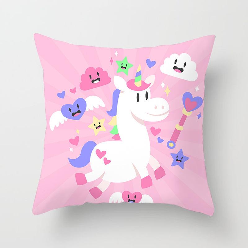 Home Decor Unicorn Themed Cute Patterns for Cozy Decor Pattern Cushion Cover Suitable for Sofa Bedroom Car Pillow Cover