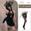 Sexy Retro Cheongsam Free Sex Underwear Women's Side Split Mesh Transparent Lace Large Size Uniform Temptation
