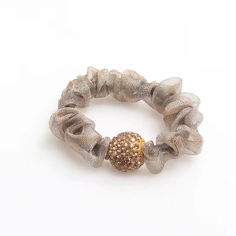 Elegante Goma para el Pelo Floral con Pedrería - Diadema de Cuero Premium para Mujer