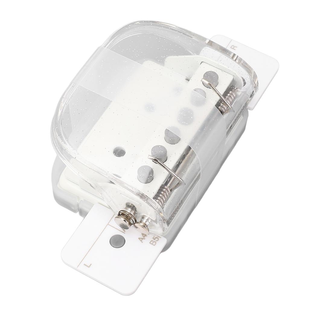 A4 B5 A5 Paper Puncher Transparent Handheld Loose Leaf Paper Hole Punch for School Office Transparent White
