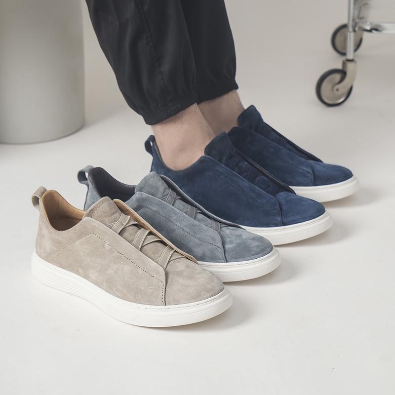 European Station Men's Size 47 Cowhide Loafers - Trendy Cross-Border Casual Shoes