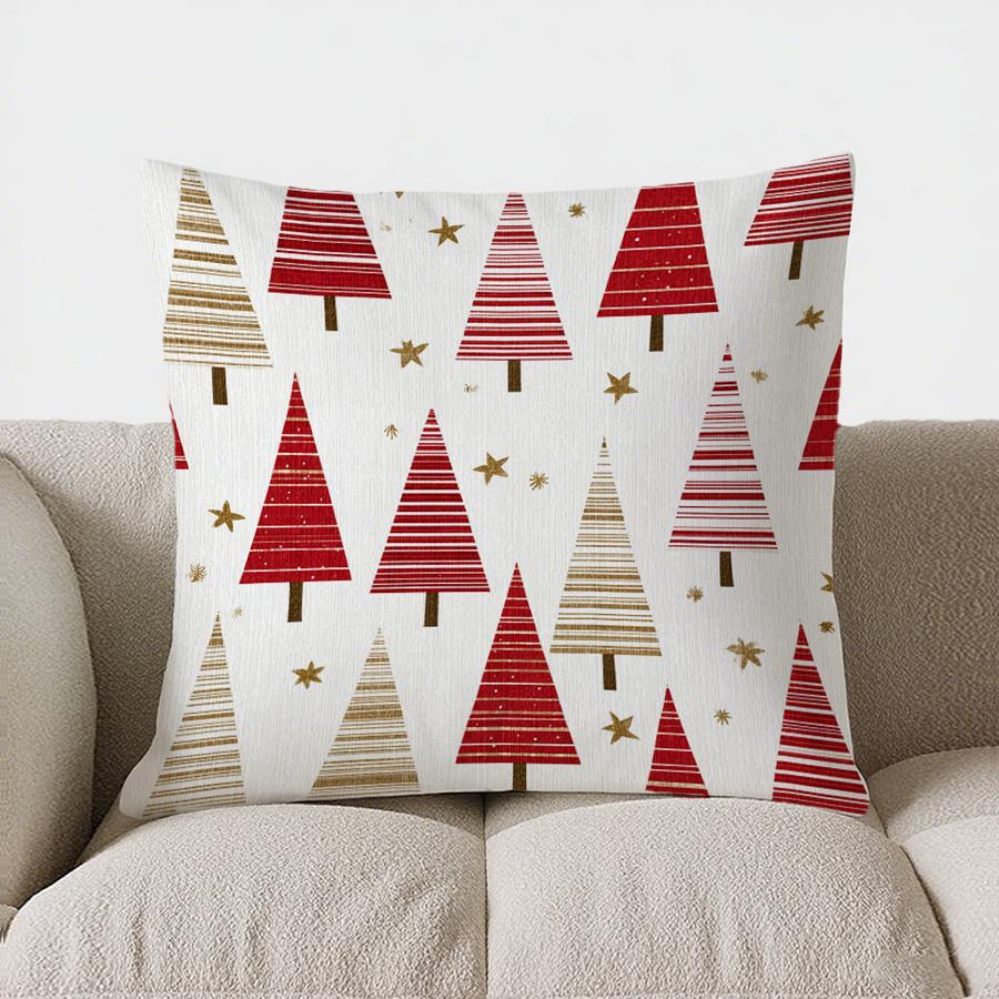 Home Decor Christmas Geometric Pattern Throw Pillow Cover Pattern Cushion Cover Suitable For Sofa Bedroom Car Pillow Cover