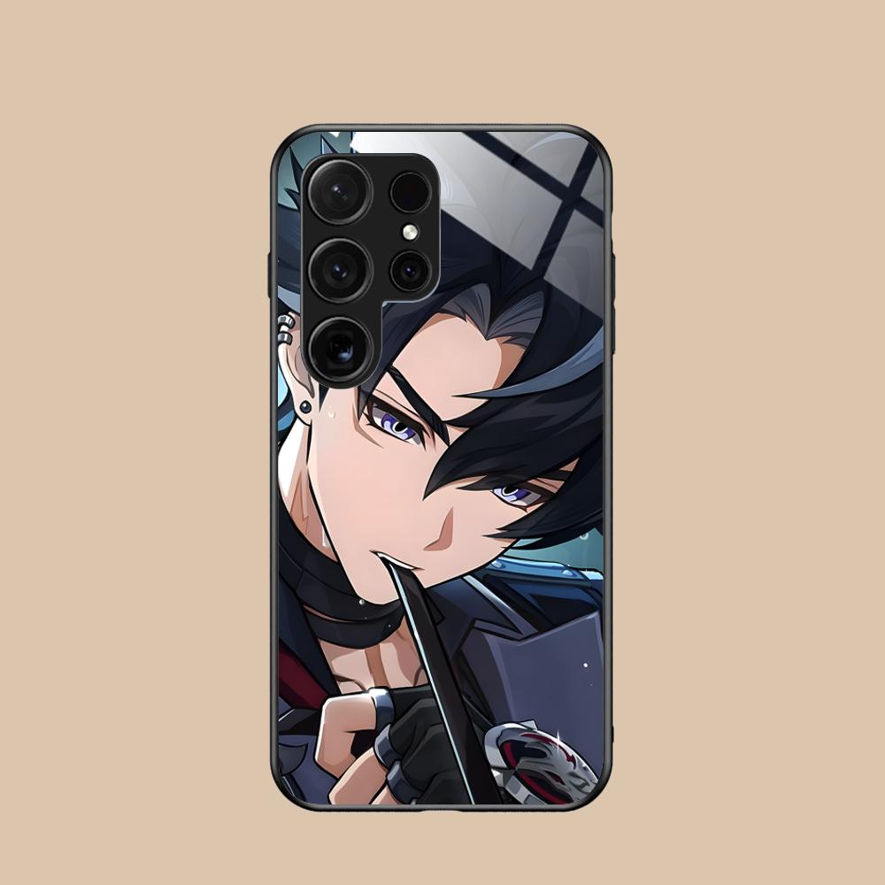Game GI Wriothesley Glass Mobile Phone Case for Samsung Galaxy S26 S25 S24 S23 S22 S21 S20 Note20 Plus FE Ultra Colorful Cover