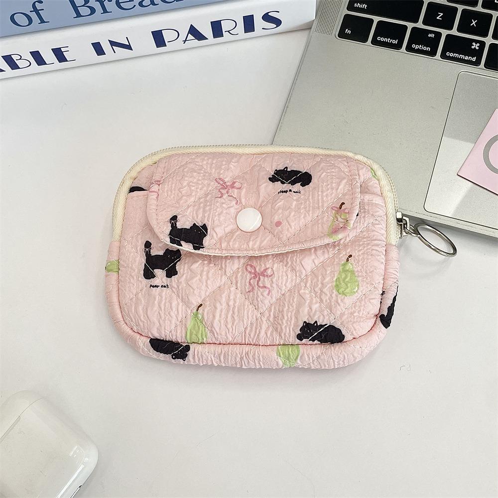 Gifts Cartoon Floral Coin Purse Multifunctional Quilted ID Holder Cute Quilted Storage Bag Portable Key Coin Purse