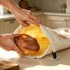Organic Cotton Bread Storage Bag with Wax Lining, Removable Design, Flexible Closure Bands, and Carry Opening for Bread and Everyday Foods